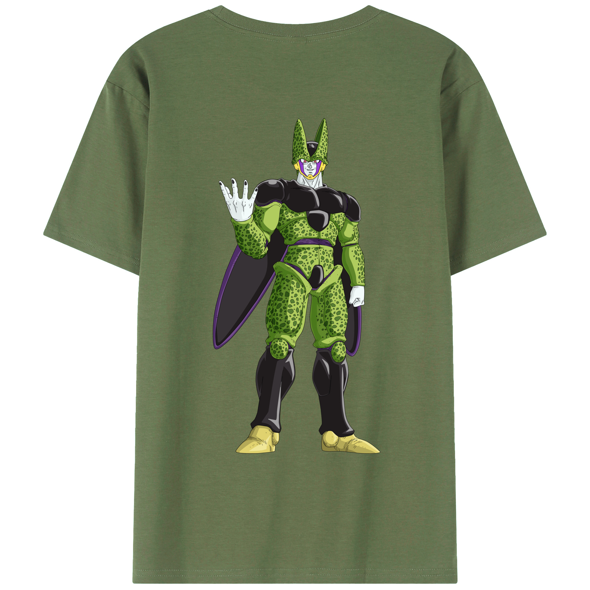 （画像用） ドラゴンボール セル DRAGON BALL Cell 綿100％ メンズ半袖Tシャツ（バックプリント） 通気性